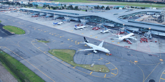 Fotografía aérea del Aeropuerto el Dorado - Bogotá DC