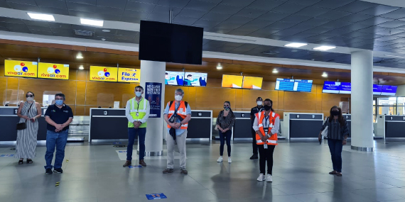 El Gobierno Nacional verificala implementación del Protocolo de Bioseguridad en los aeropuertos Ernesto Cortizzos de Soledad