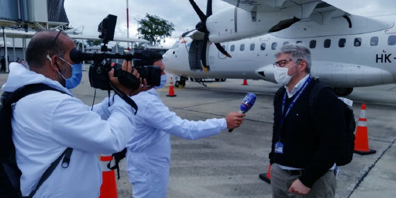 Con un estricto Protocolo de Bioseguridad, se efectuó el Primer Vuelo Piloto entre los aeropuertos de Bucaramanga y Cúcuta