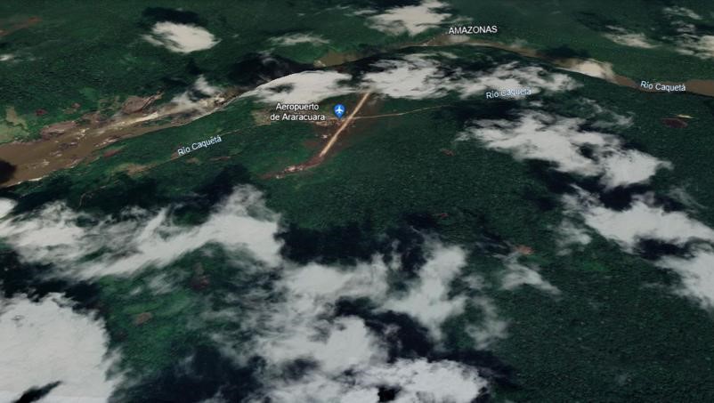 Imagen de satélite de google de Araracuara